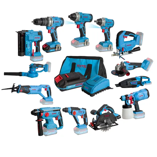 Fixtec 20V 0-350/0-1400rpm Cordless Drill with Impact Function Cordless Combo Kits